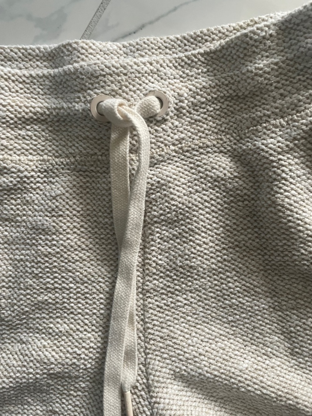 aerie OFFLINE Cream Knit Lounge Joggers Woven Material - Picture 3 of 6